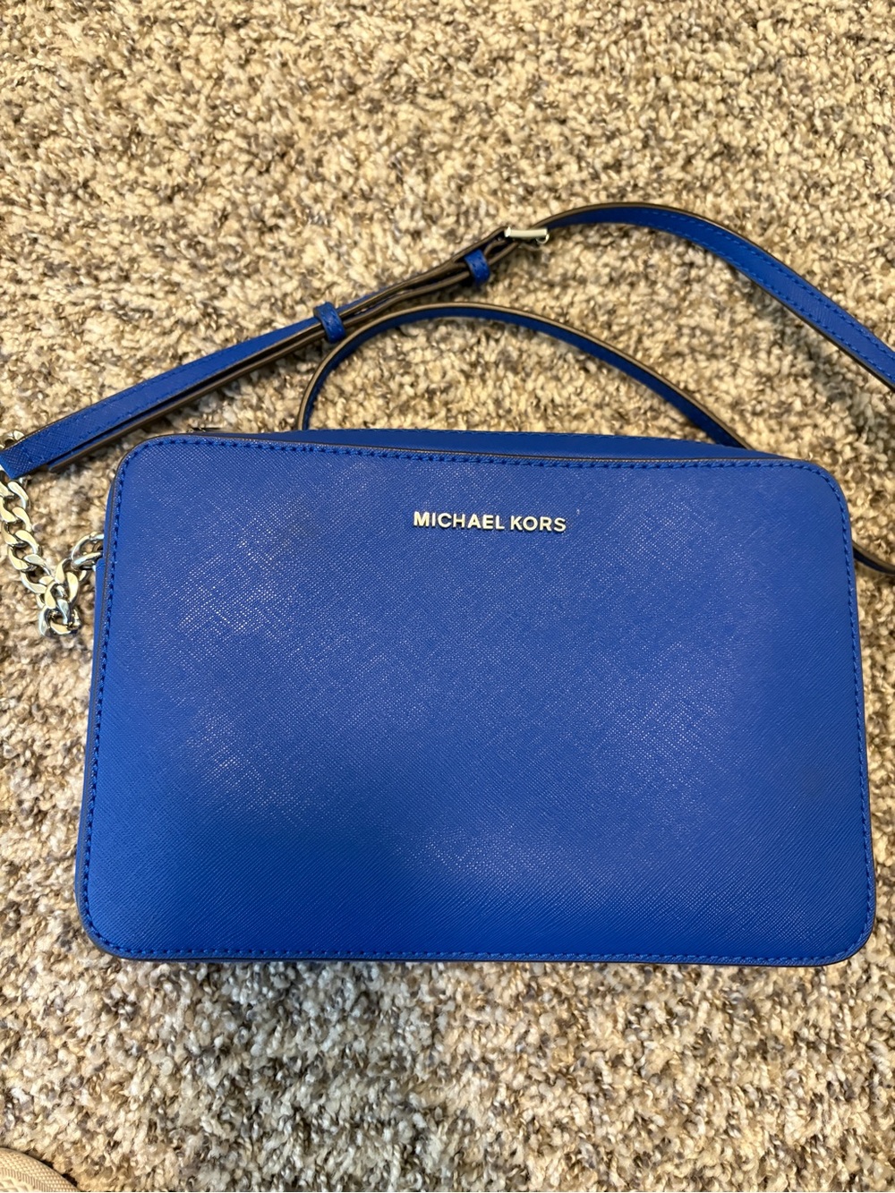 Michael Kors Royal Blue Saffiano Leather Crossbody